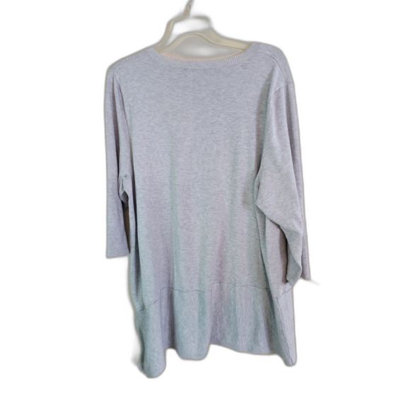 United States Sweaters grey pullover sweater with laces design, plus sz 2X - Picture 4 of 6